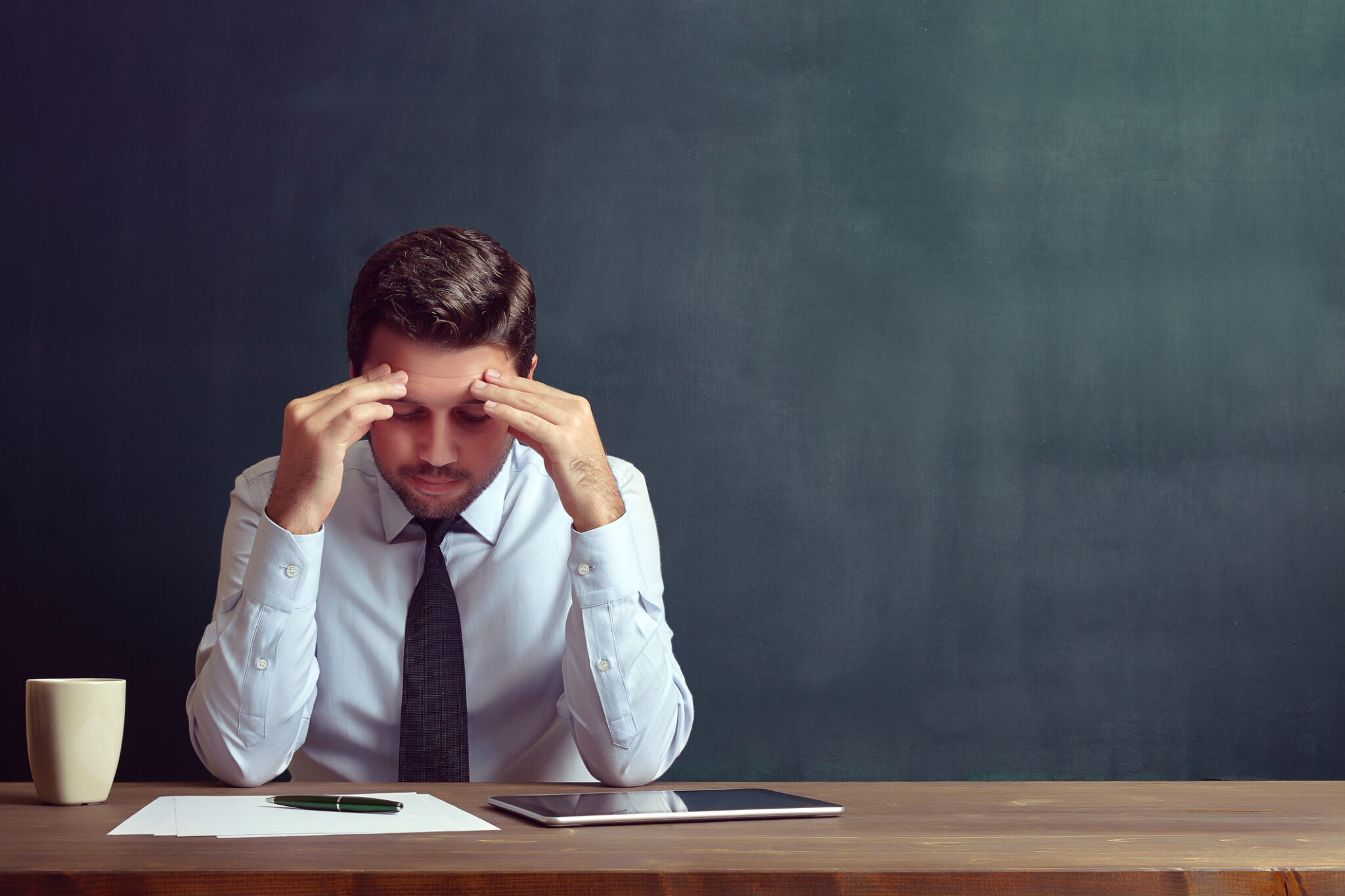 En deprimert student som er mistenkt for fusk på eksamen.